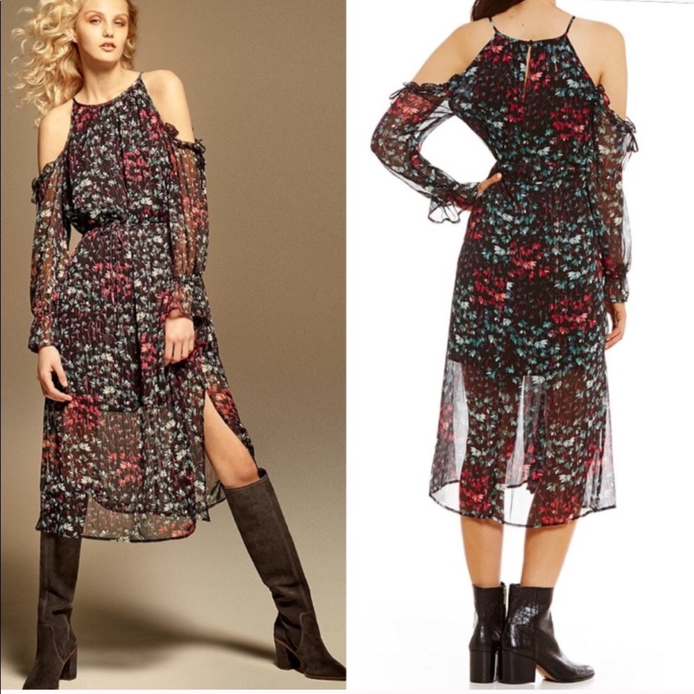 NWT 1. State Floral Lace Cold Shoulder Dress